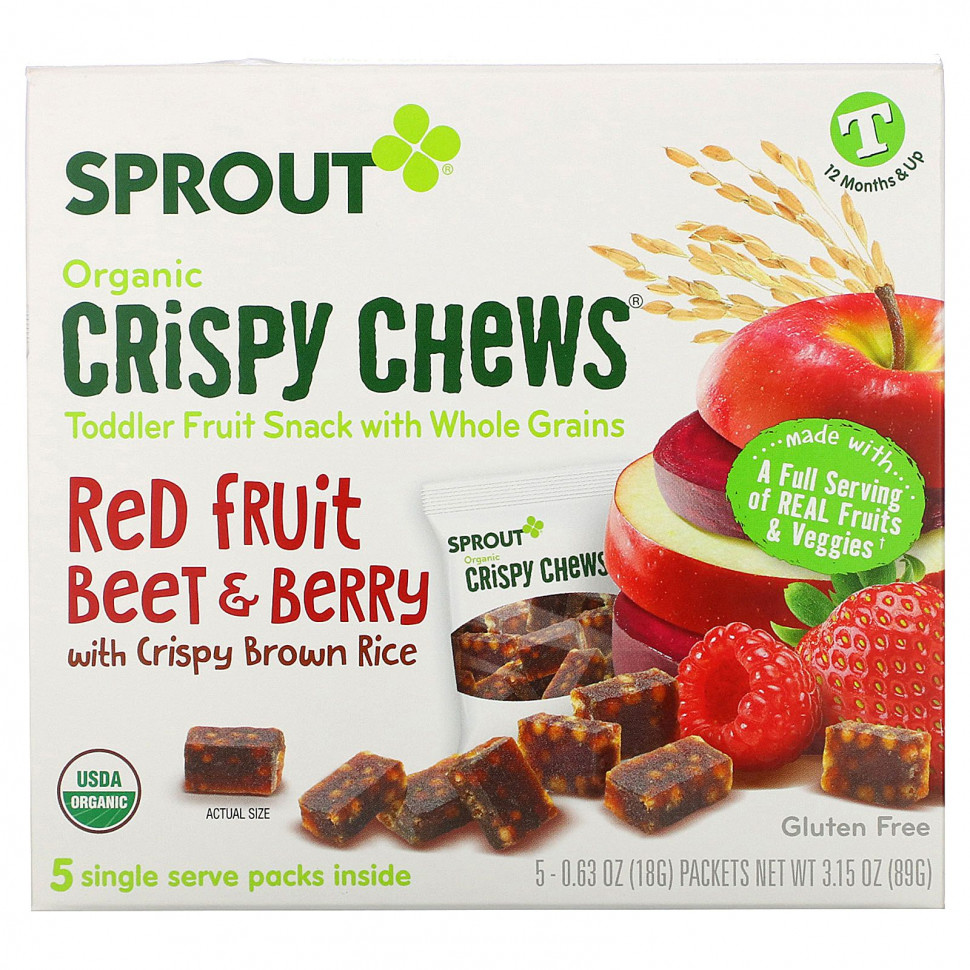   Sprout Organic, Crispy Chews,  12   ,  ,       , 5   18  (0,63 )   -     , -,   
