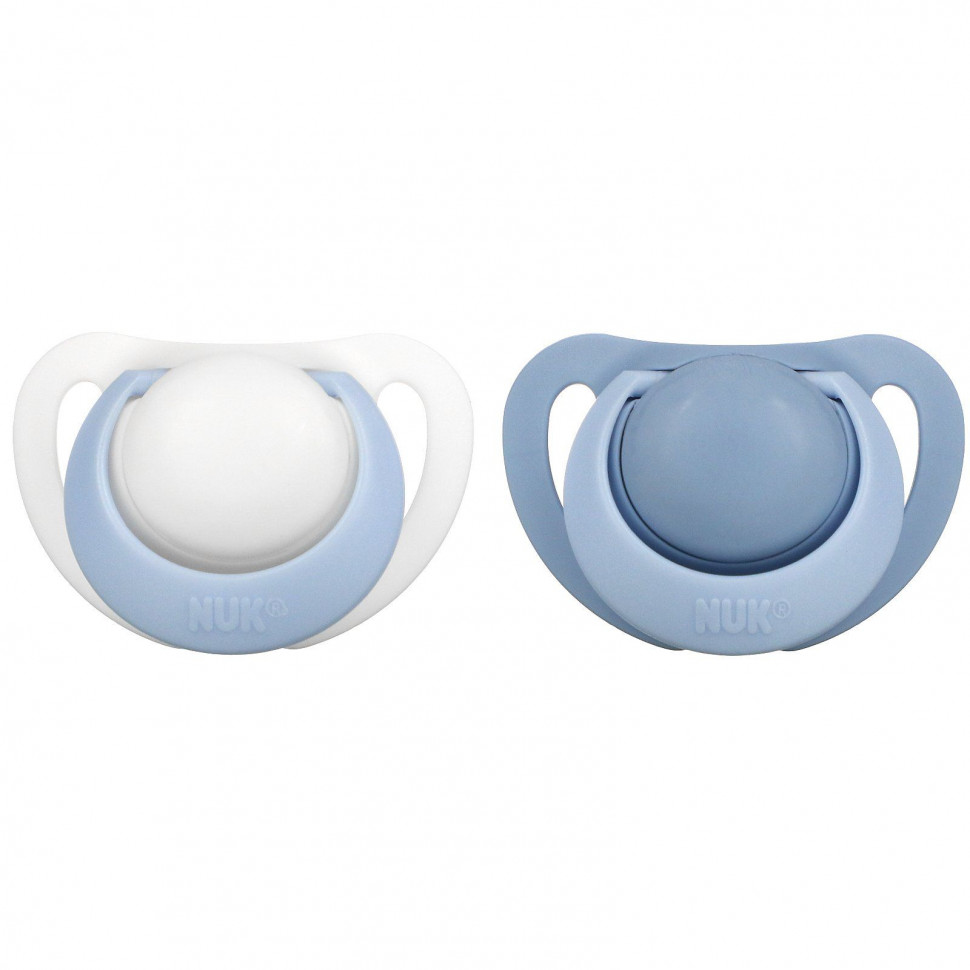   NUK, Orthodontic Pacifier, 0-2 Months, Blue, 2 Pack   -     , -,   