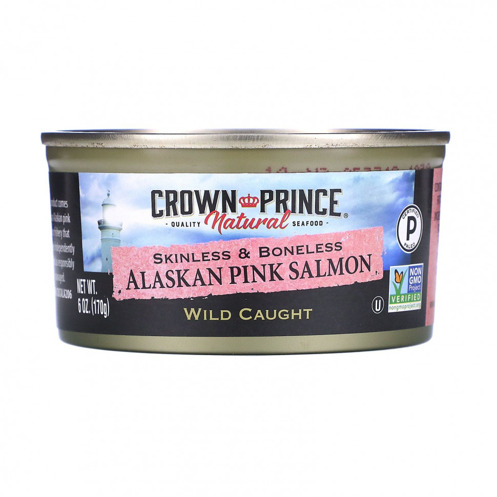  Crown Prince Natural, Pacific Pink Salmon, Skinless & Boneless , 6 oz (170 g)   -     , -,   