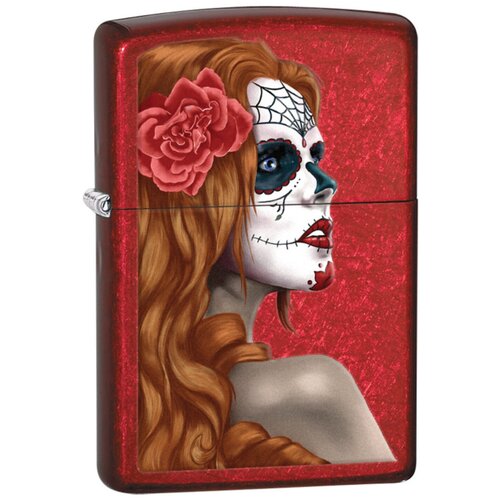      ZIPPO 28830 Day of the Dead: Girl   Candy Apple Red -  :   -     , -,   