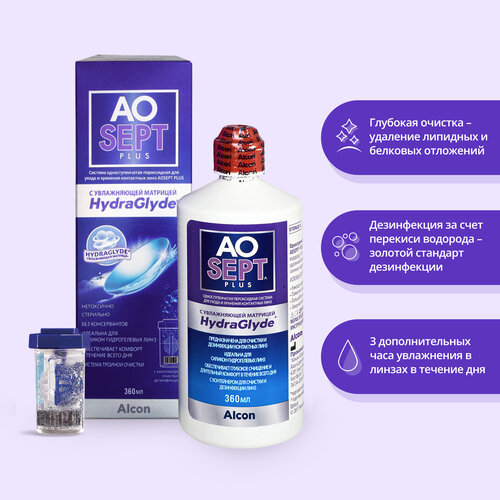���� ������� Alcon AOsept Plus HydraGlyde, � �����������, 360 ��