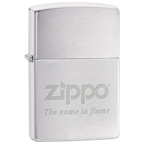     ZIPPO 200 Name in flame   Brushed Chrome  -     , -,   